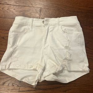Hollister high rise white shorts